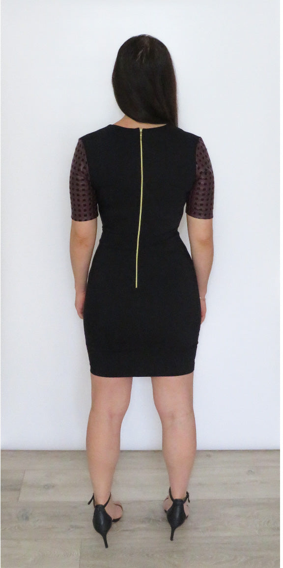 Naomi - Black, brown stripe dress