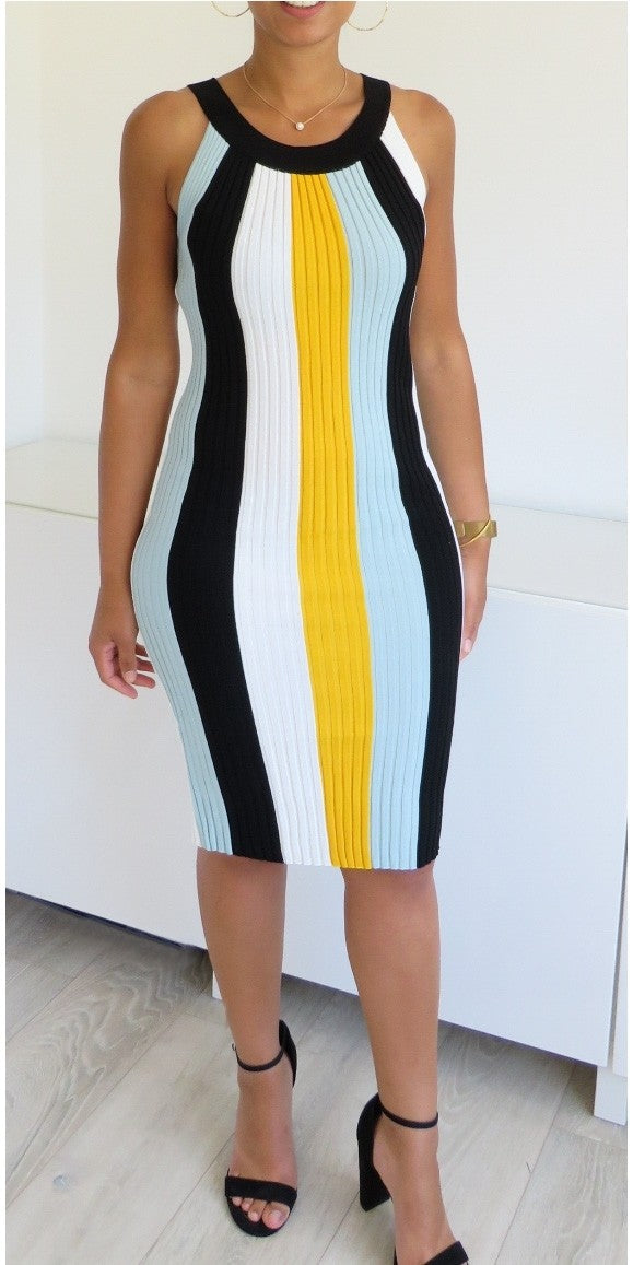 Ruya - Yellow, turquoise - Bodycon dress