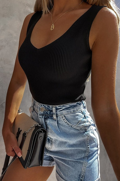 Ella Black V-neck top