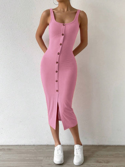 Rosa pink knitted midi dress