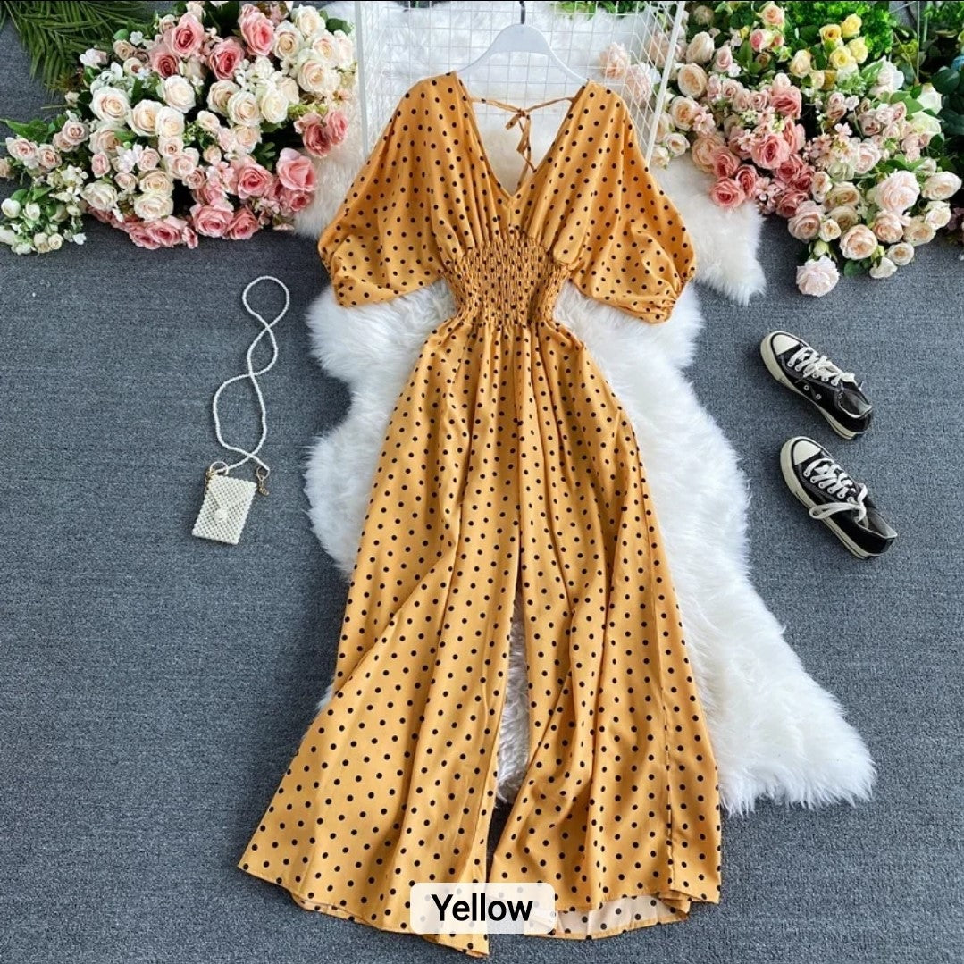 Polly polka dot jumpsuit (different colours available)