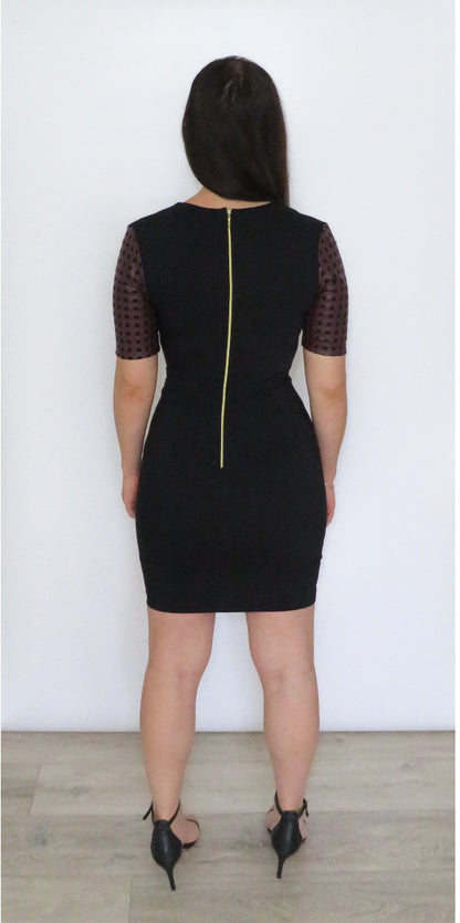 Naomi - Black, brown stripe dress